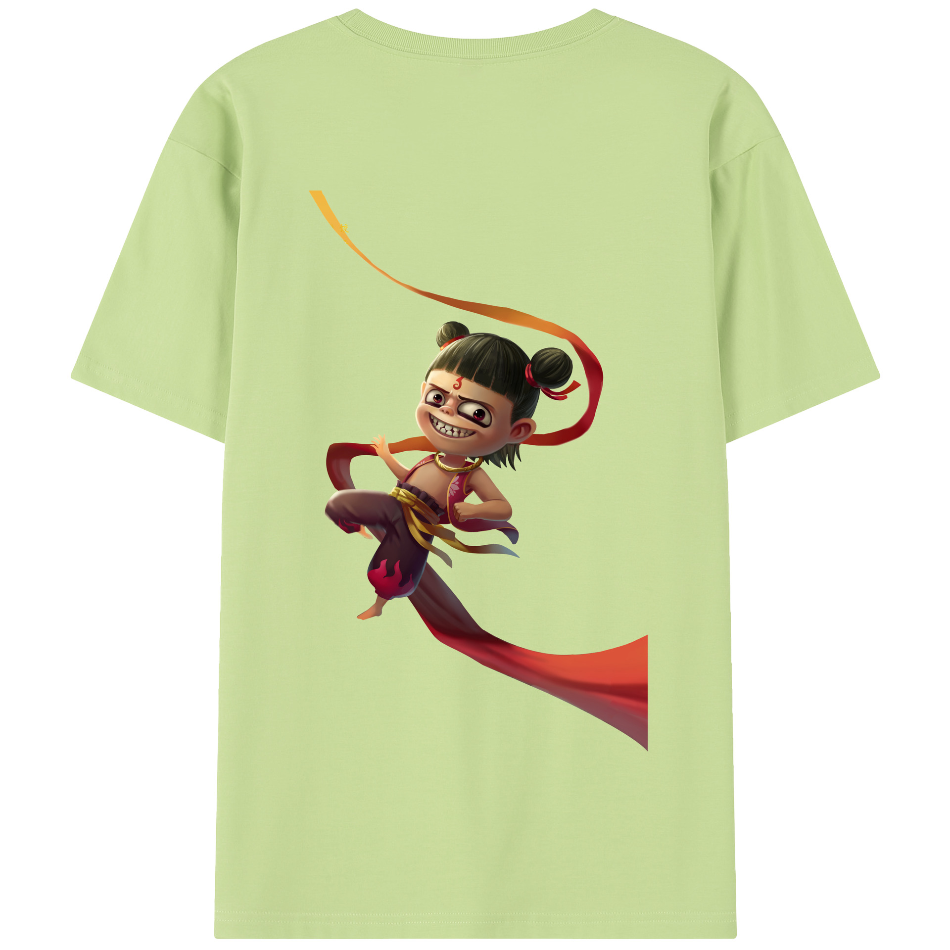 （画像用） Ne Zha 2 ナタ 魔童の大暴れ 綿100％半袖Tシャツ（背面プリント）